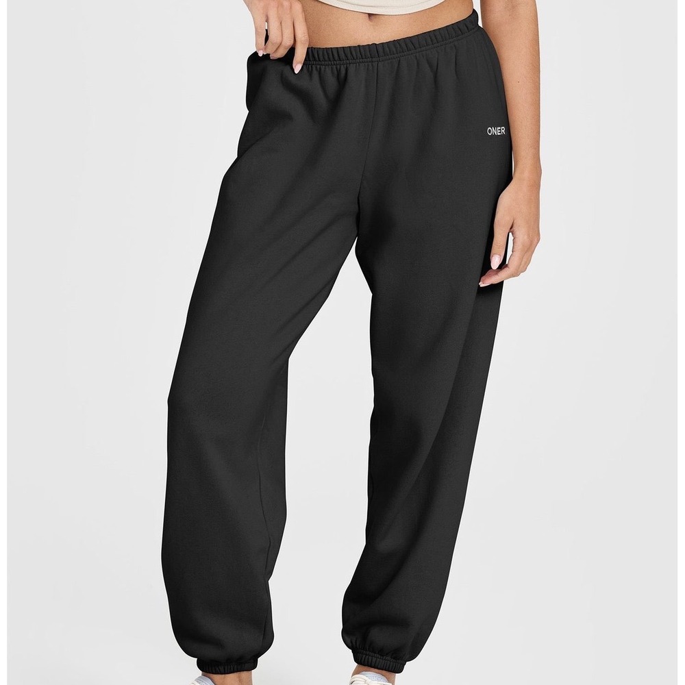 Oner Active Mid Weight Joggers Black Fleece Lined Sweatpants Large